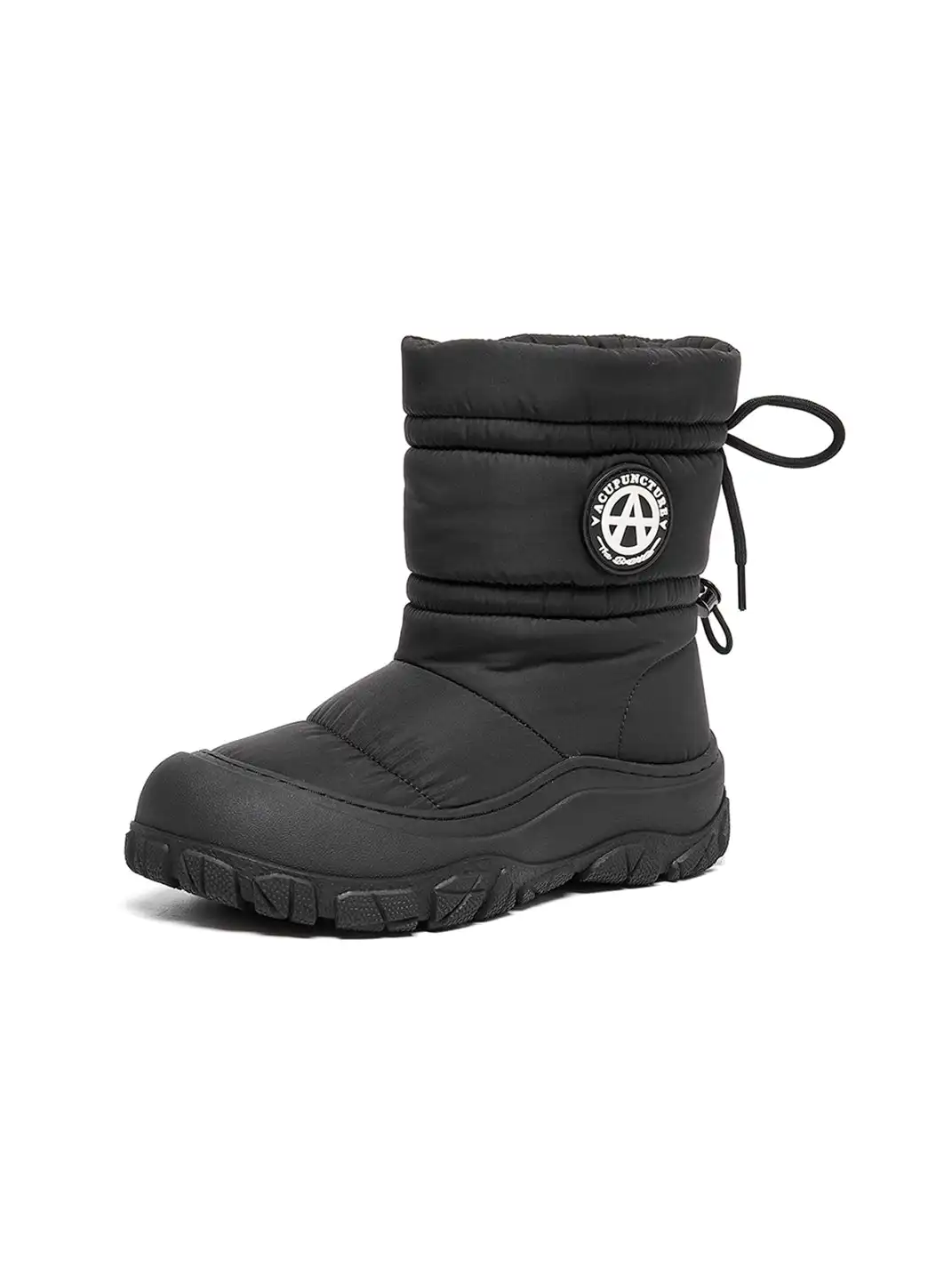 ACUPUNCTURE | Drawstring Collar Shiny Padded Snow Boots