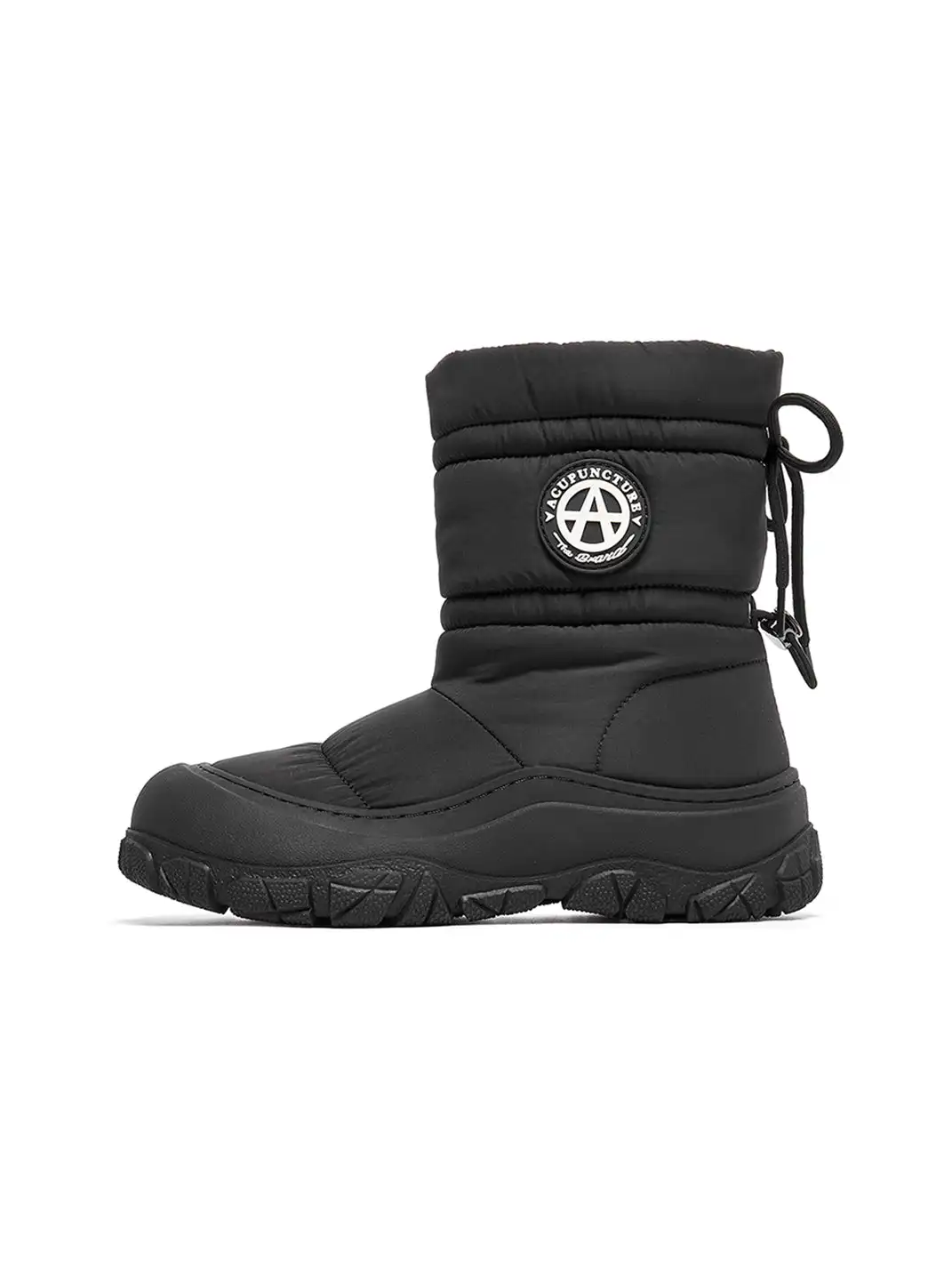 ACUPUNCTURE | Drawstring Collar Shiny Padded Snow Boots