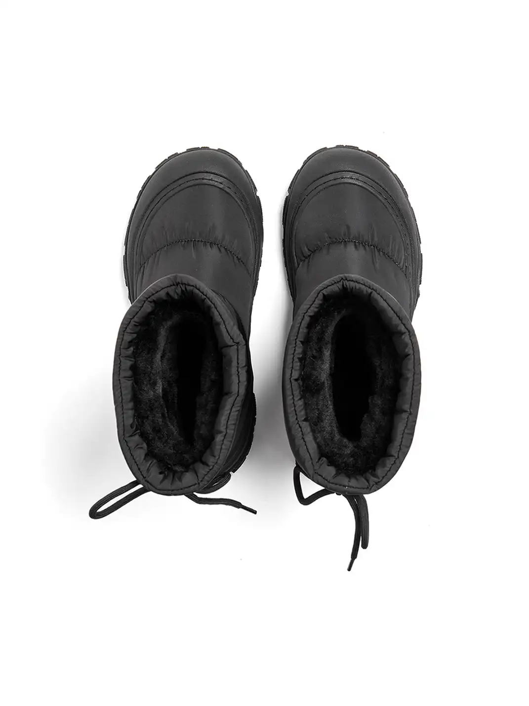 ACUPUNCTURE | Drawstring Collar Shiny Padded Snow Boots