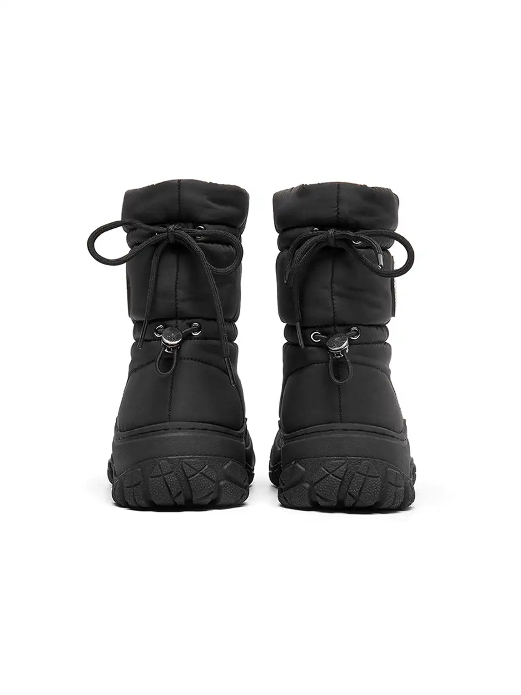 ACUPUNCTURE | Drawstring Collar Shiny Padded Snow Boots