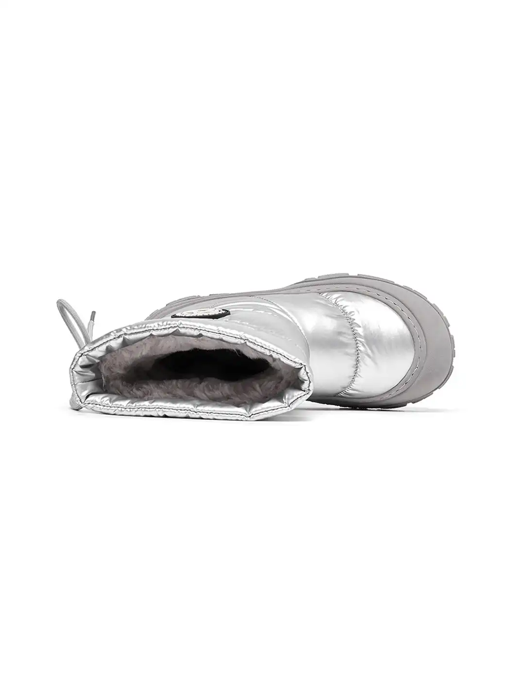 ACUPUNCTURE | Drawstring Collar Shiny Padded Snow Boots