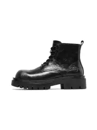ACUPUNCTURE | Side-Zip Lace-Up Martin Boots