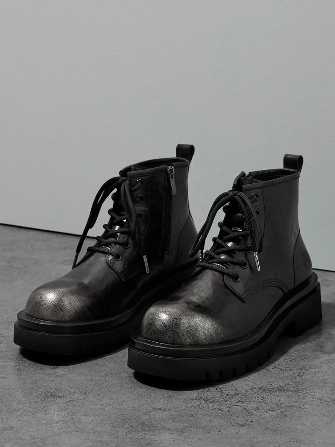 ACUPUNCTURE | Side-Zip Lace-Up Martin Boots