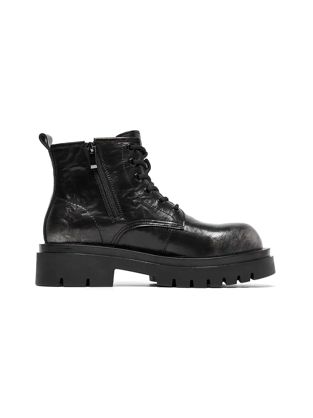 ACUPUNCTURE | Side-Zip Lace-Up Martin Boots
