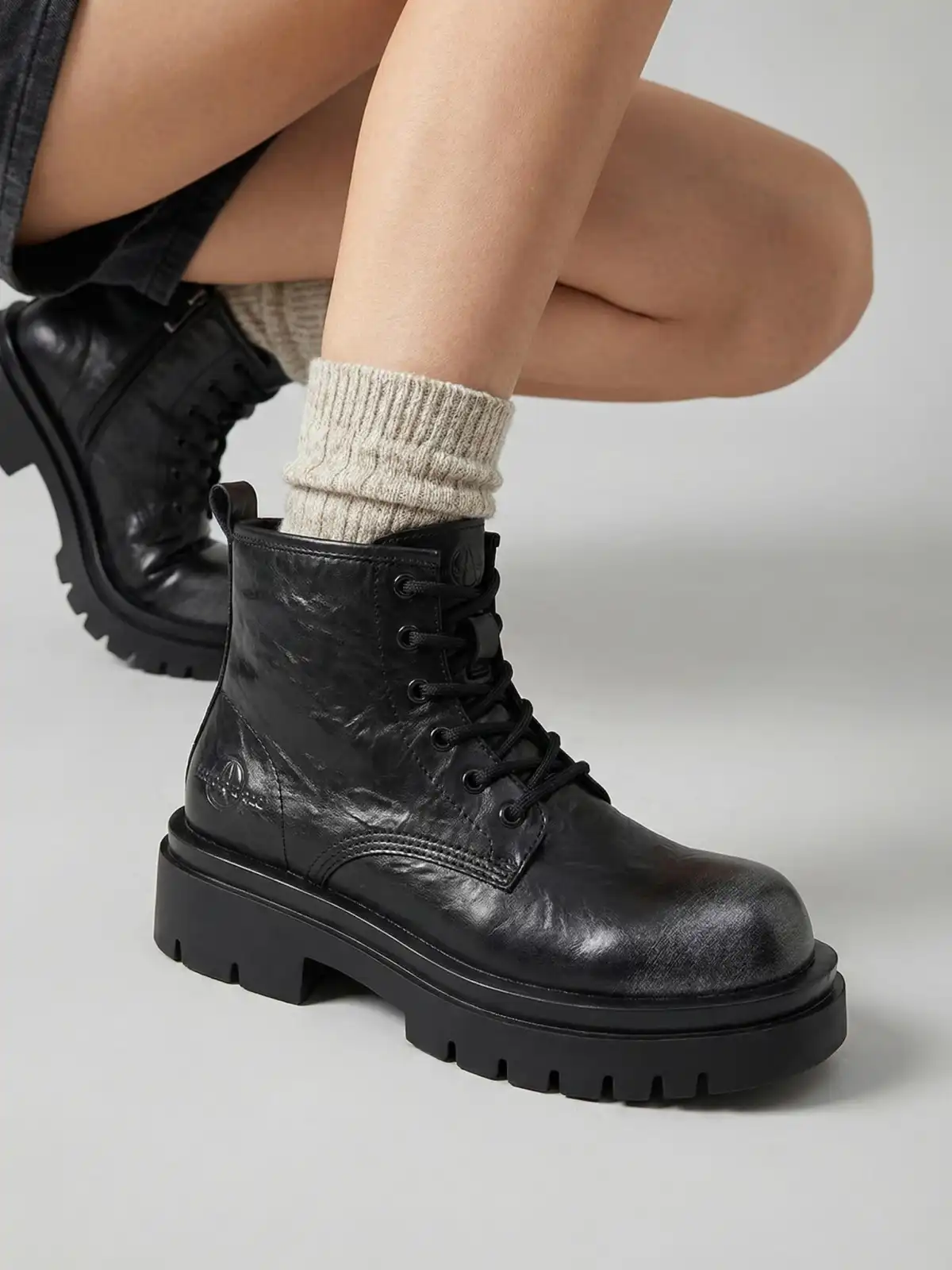 ACUPUNCTURE | Side-Zip Lace-Up Martin Boots