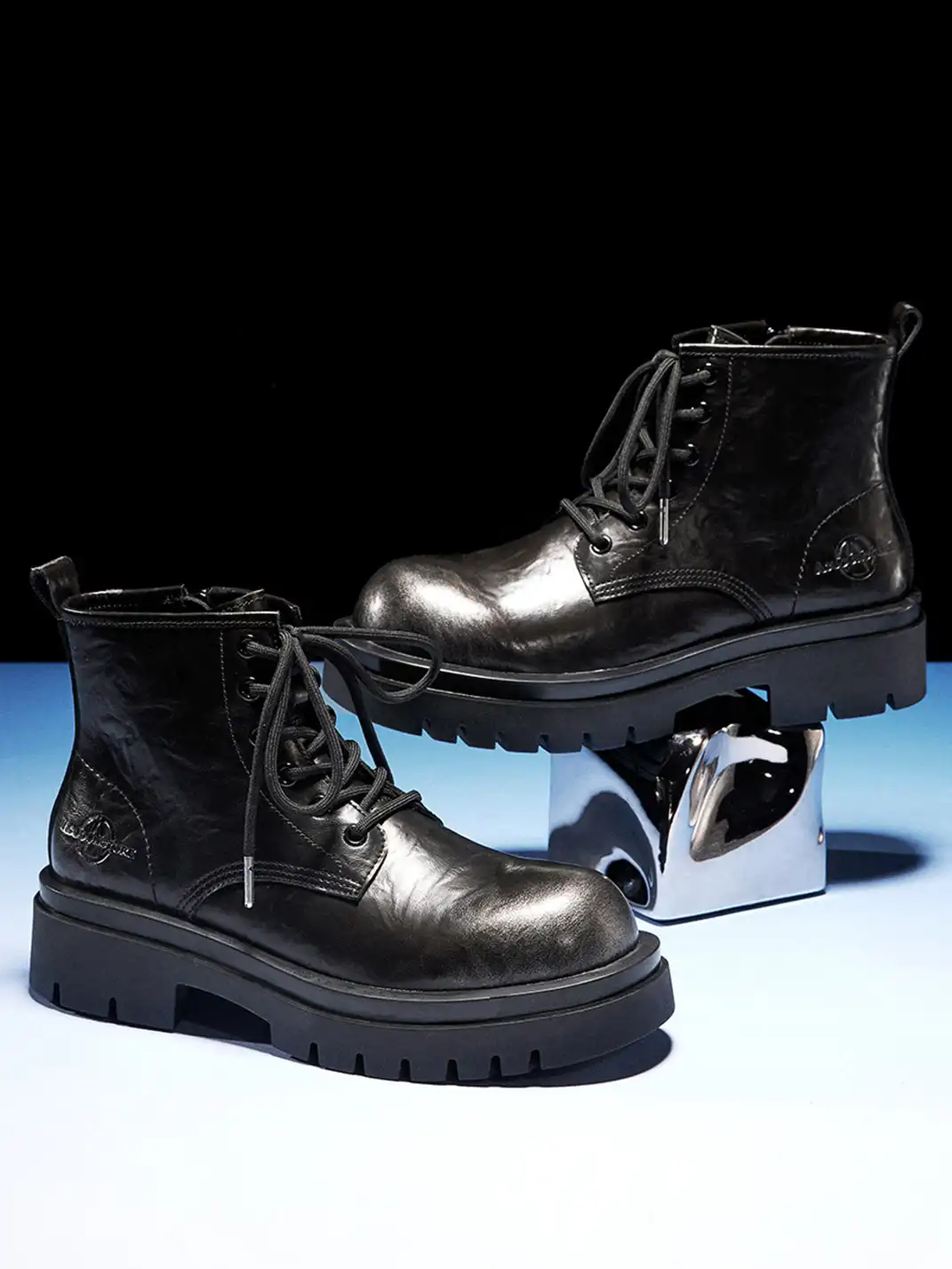 ACUPUNCTURE | Side-Zip Lace-Up Martin Boots