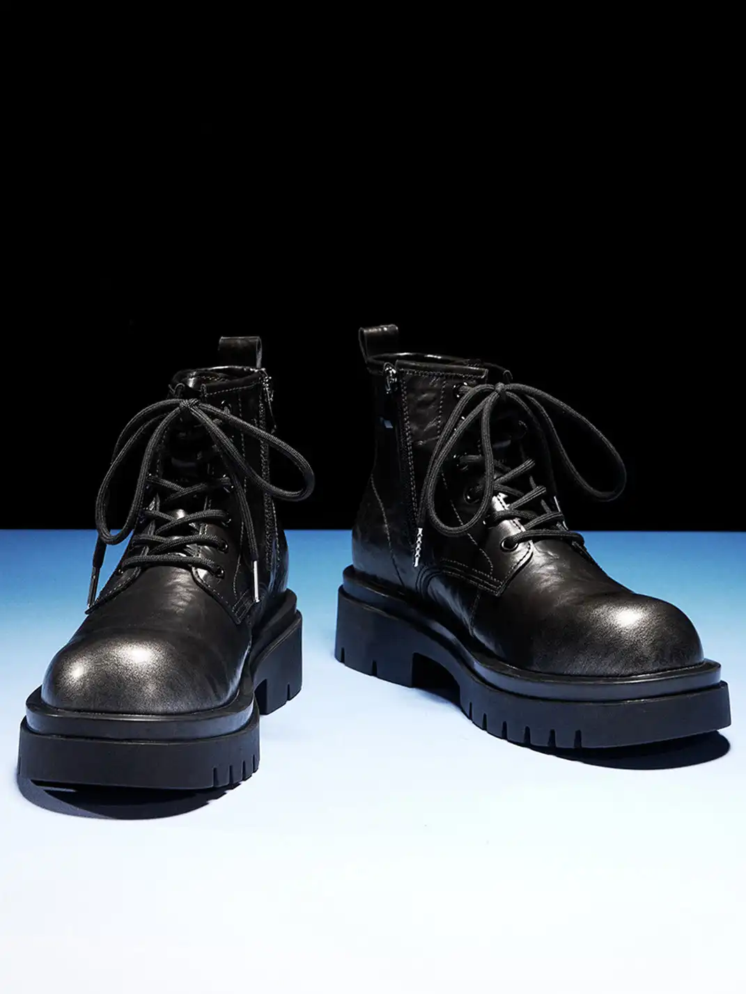 ACUPUNCTURE | Side-Zip Lace-Up Martin Boots