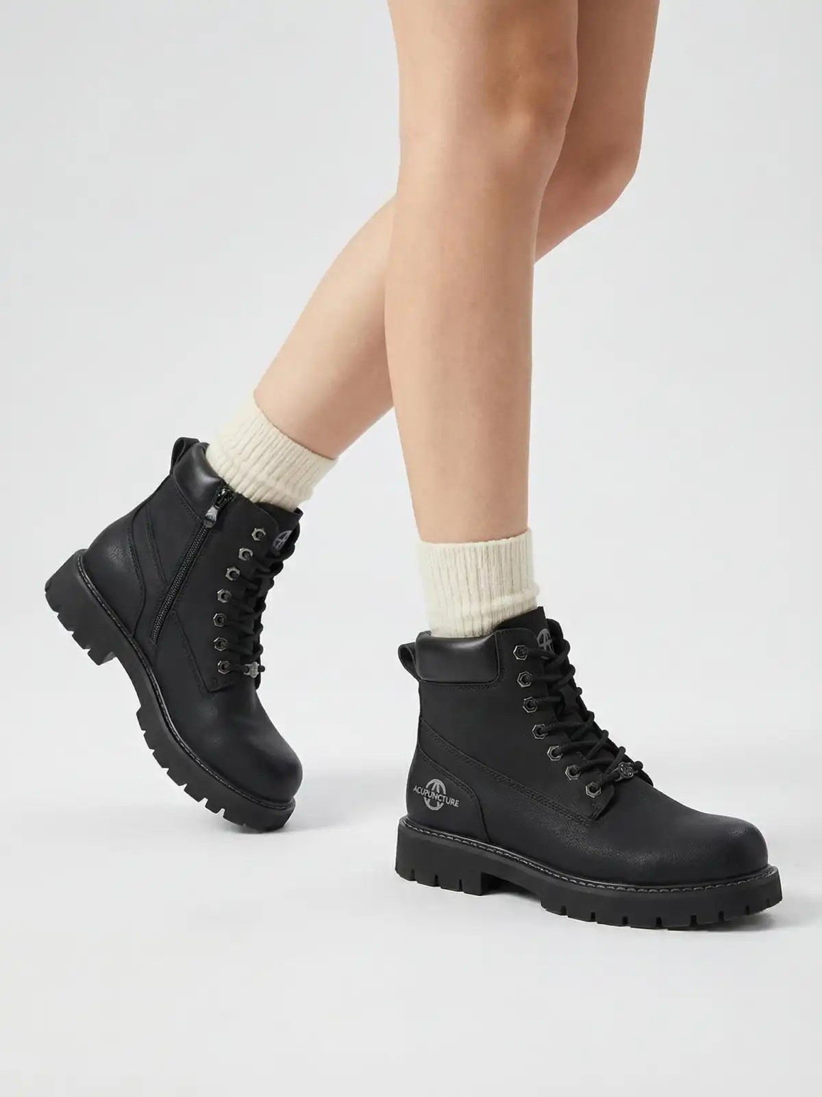 ACUPUNCTURE | Zipper Entry Mid-Ankle Martin Boots