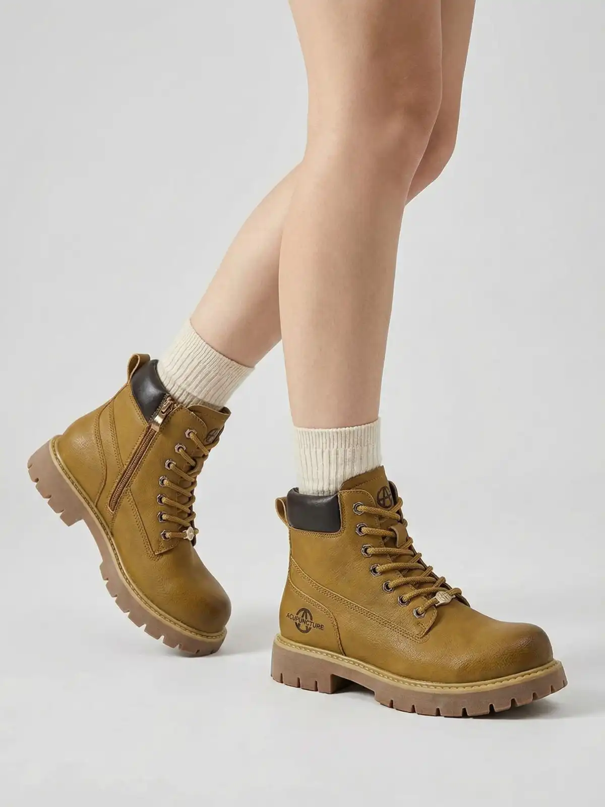 ACUPUNCTURE | Zipper Entry Mid-Ankle Martin Boots