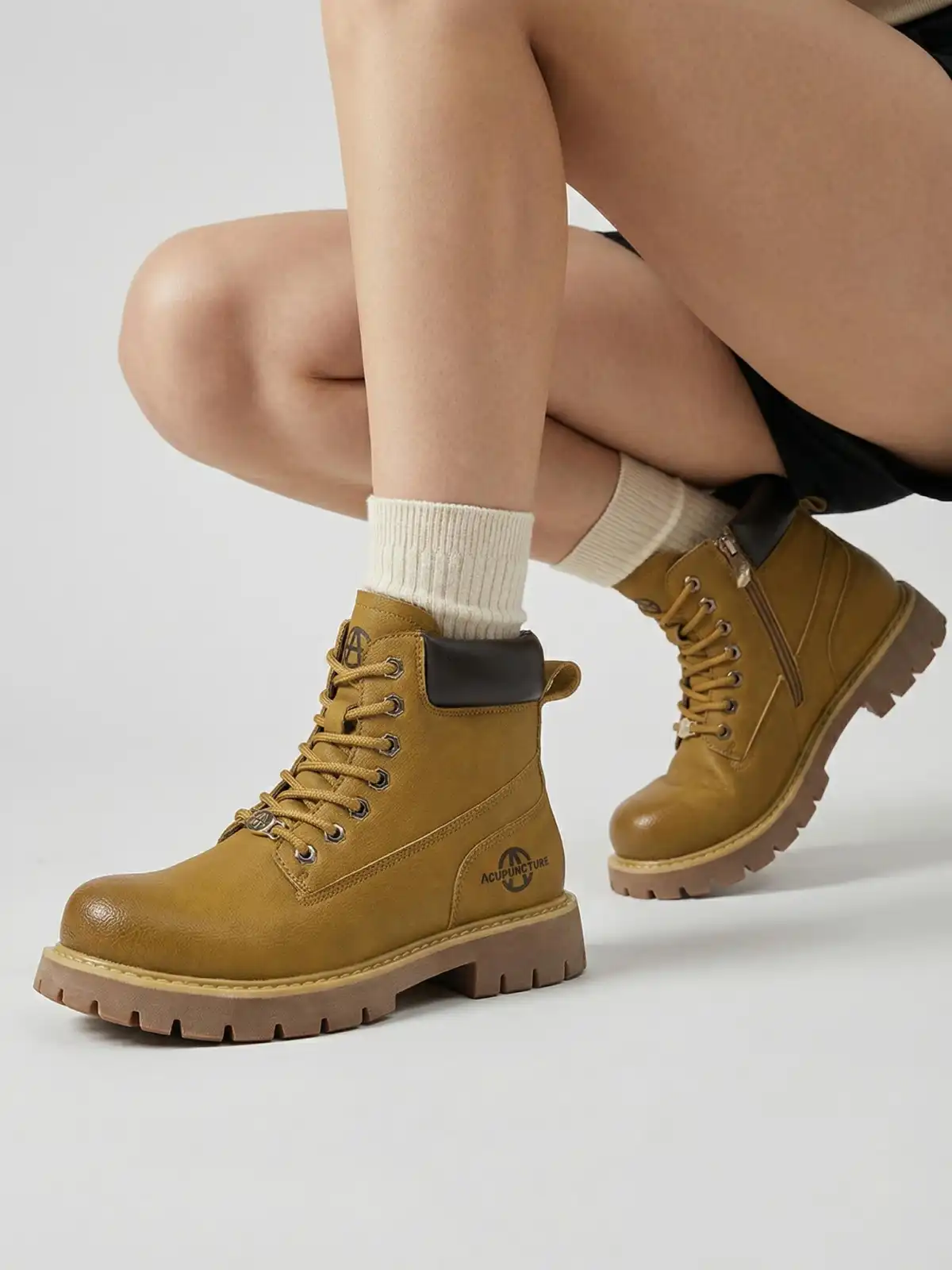 ACUPUNCTURE | Zipper Entry Mid-Ankle Martin Boots
