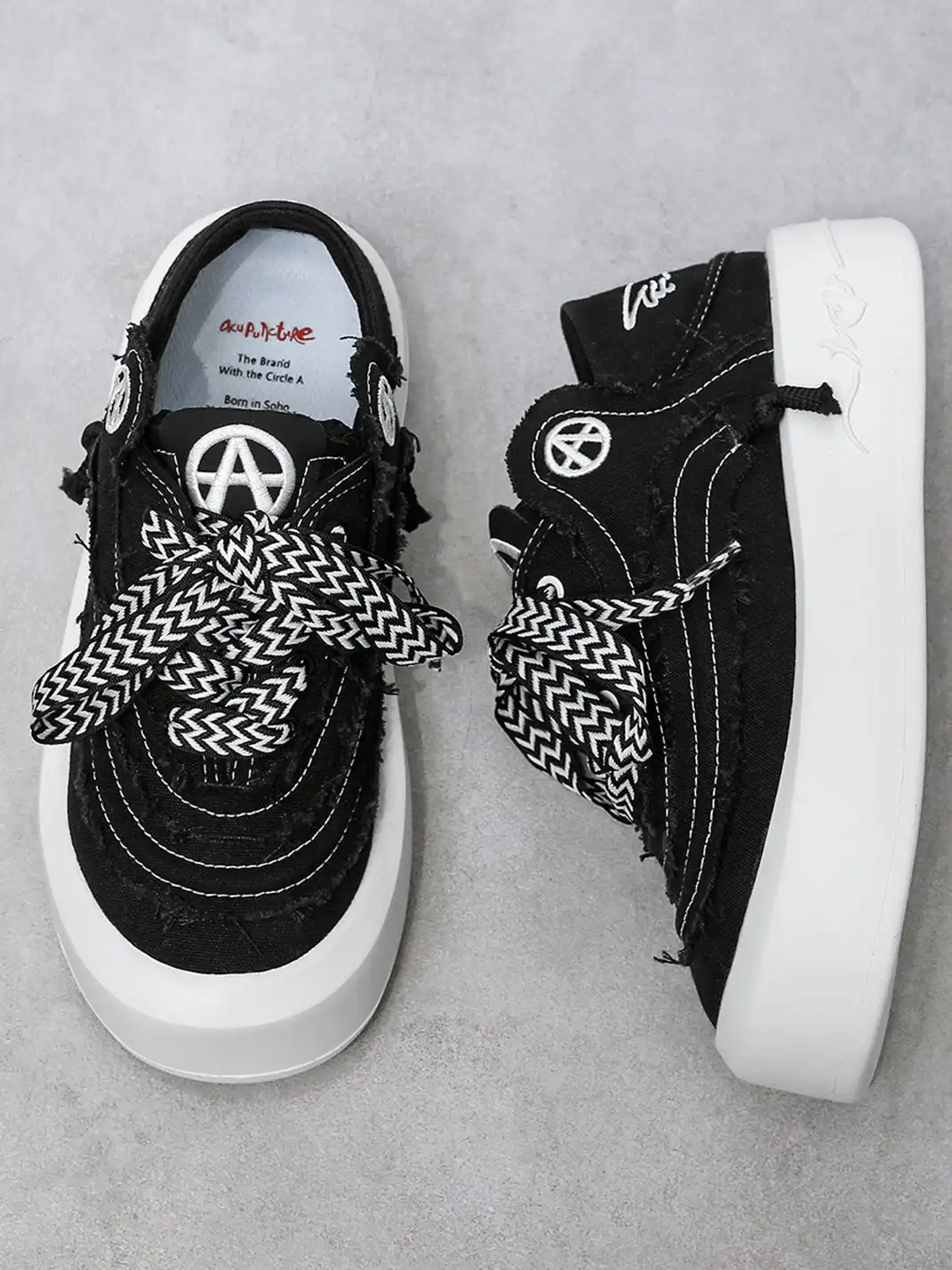 ACUPUNCTURE | Distressed Canvas Platform Shoes