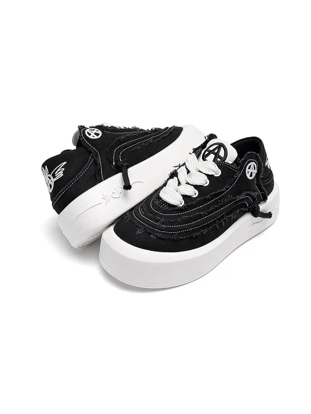 ACUPUNCTURE | Distressed Canvas Platform Shoes