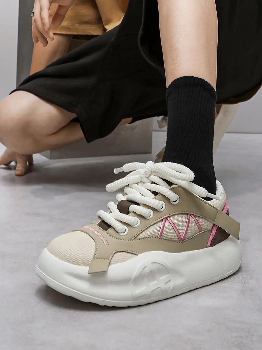 ACUPUNCTURE | Structured Lifted-Chunk Sole Sneakers