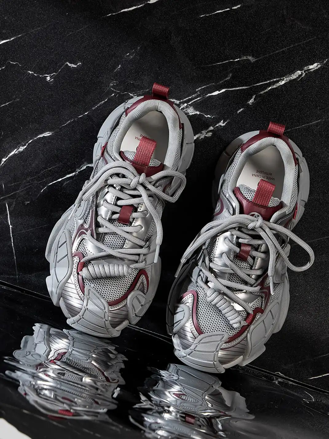ACUPUNCTURE | Trendy Metallic Accent Platform Sneakers