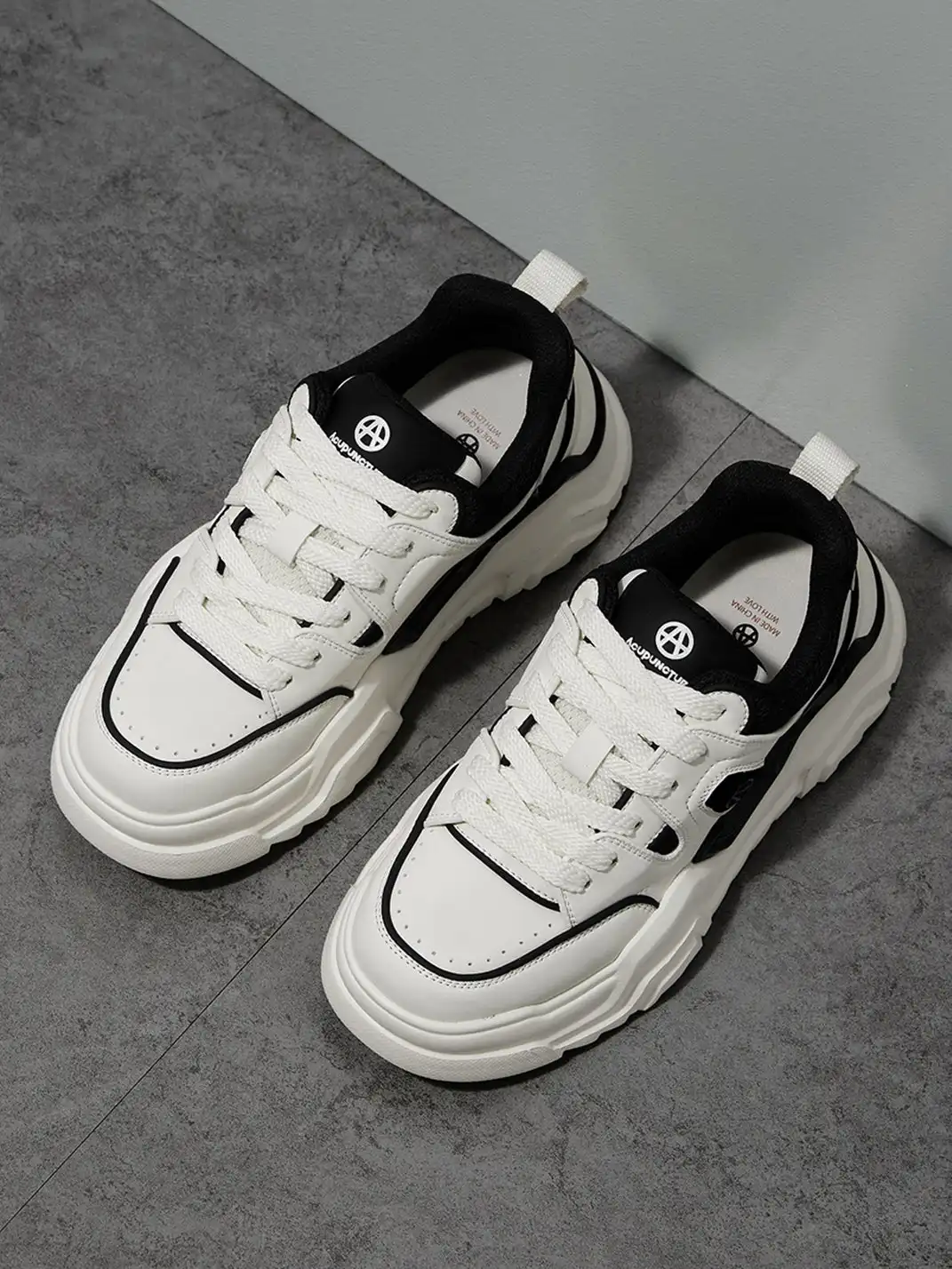 ACUPUNCTURE | Trendy Two-Tone Platform Sneakers