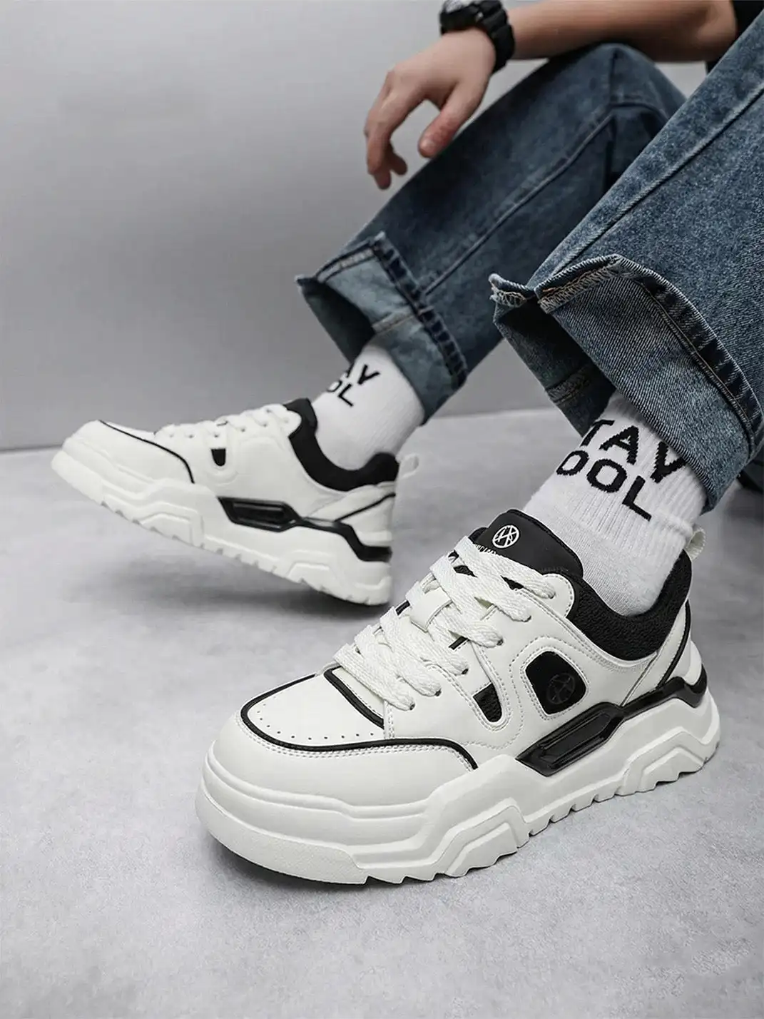 ACUPUNCTURE | Trendy Two-Tone Platform Sneakers