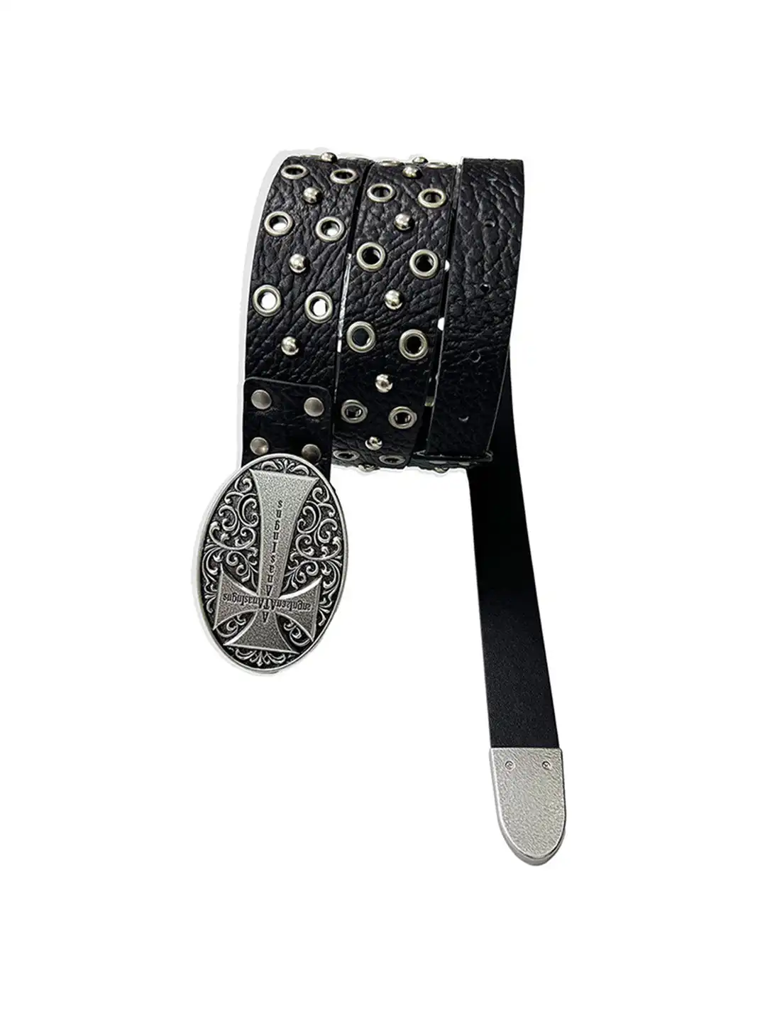 ATA NOTHINGNESS | Cross-Carved Leather Belt