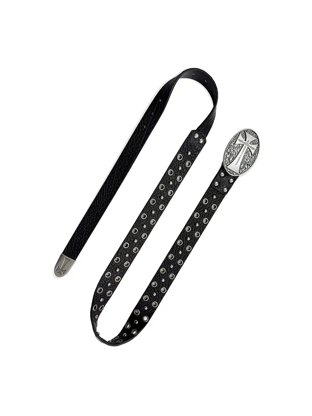 ATA NOTHINGNESS | Cross-Carved Leather Belt