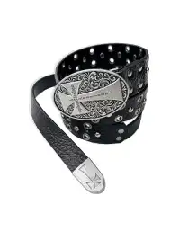 ATA NOTHINGNESS | Cross-Carved Leather Belt