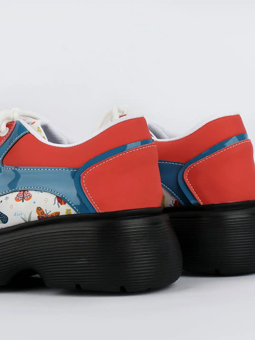 Yeah Hot丨Graphic Panel Upper Chunky Sole Derby Shoes