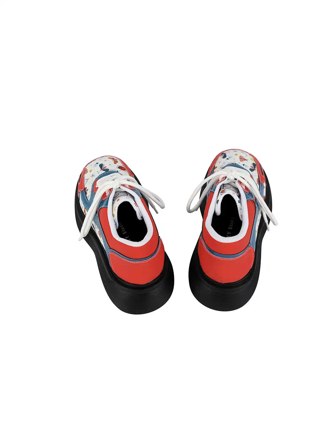 Yeah Hot丨Graphic Panel Upper Chunky Sole Derby Shoes