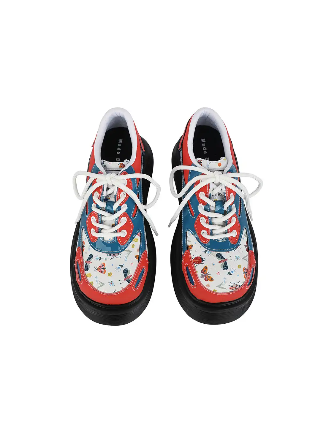 Yeah Hot丨Graphic Panel Upper Chunky Sole Derby Shoes