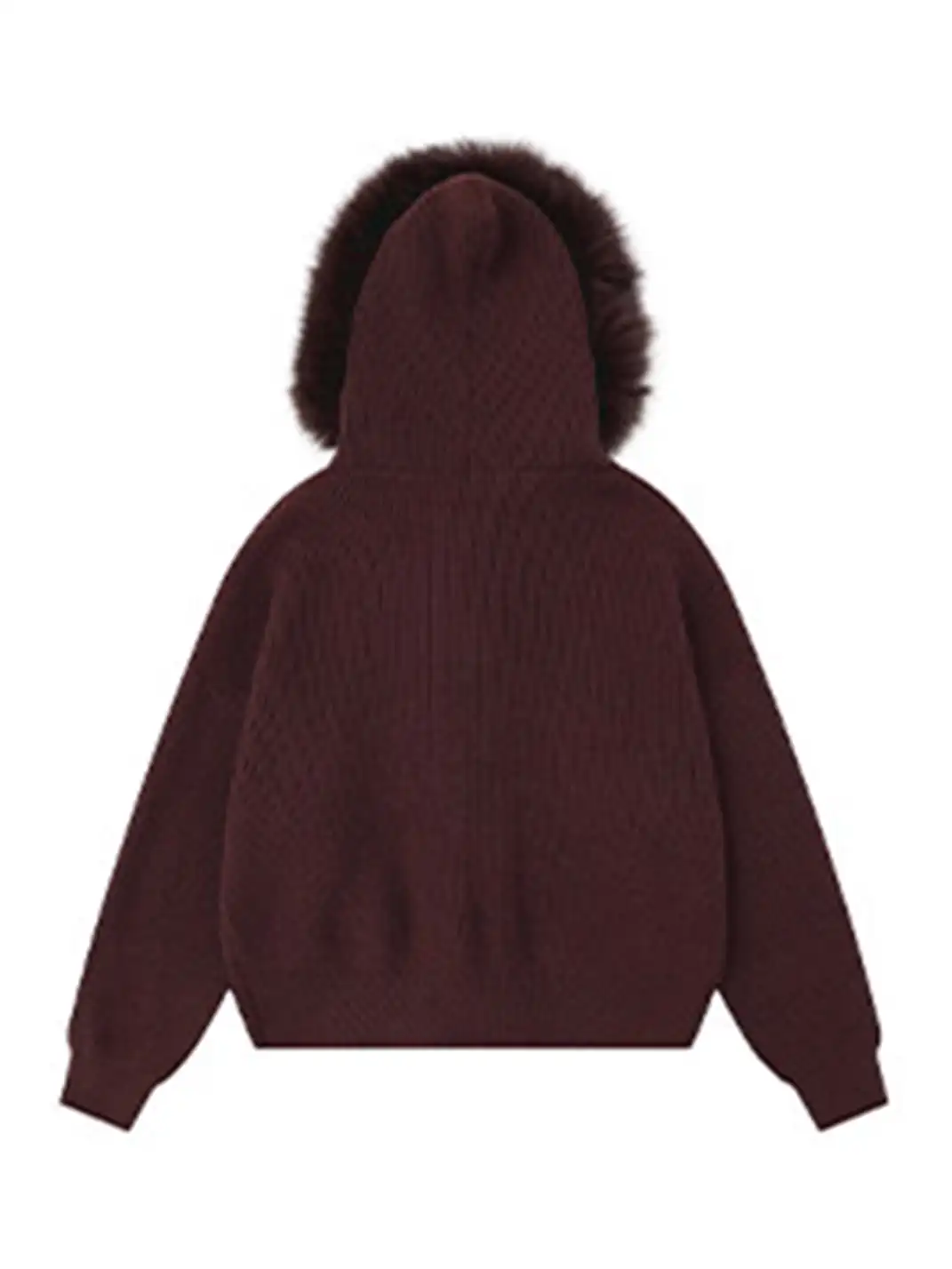 BIGGOLD | Fur Trimmed Hood Knit Sweater