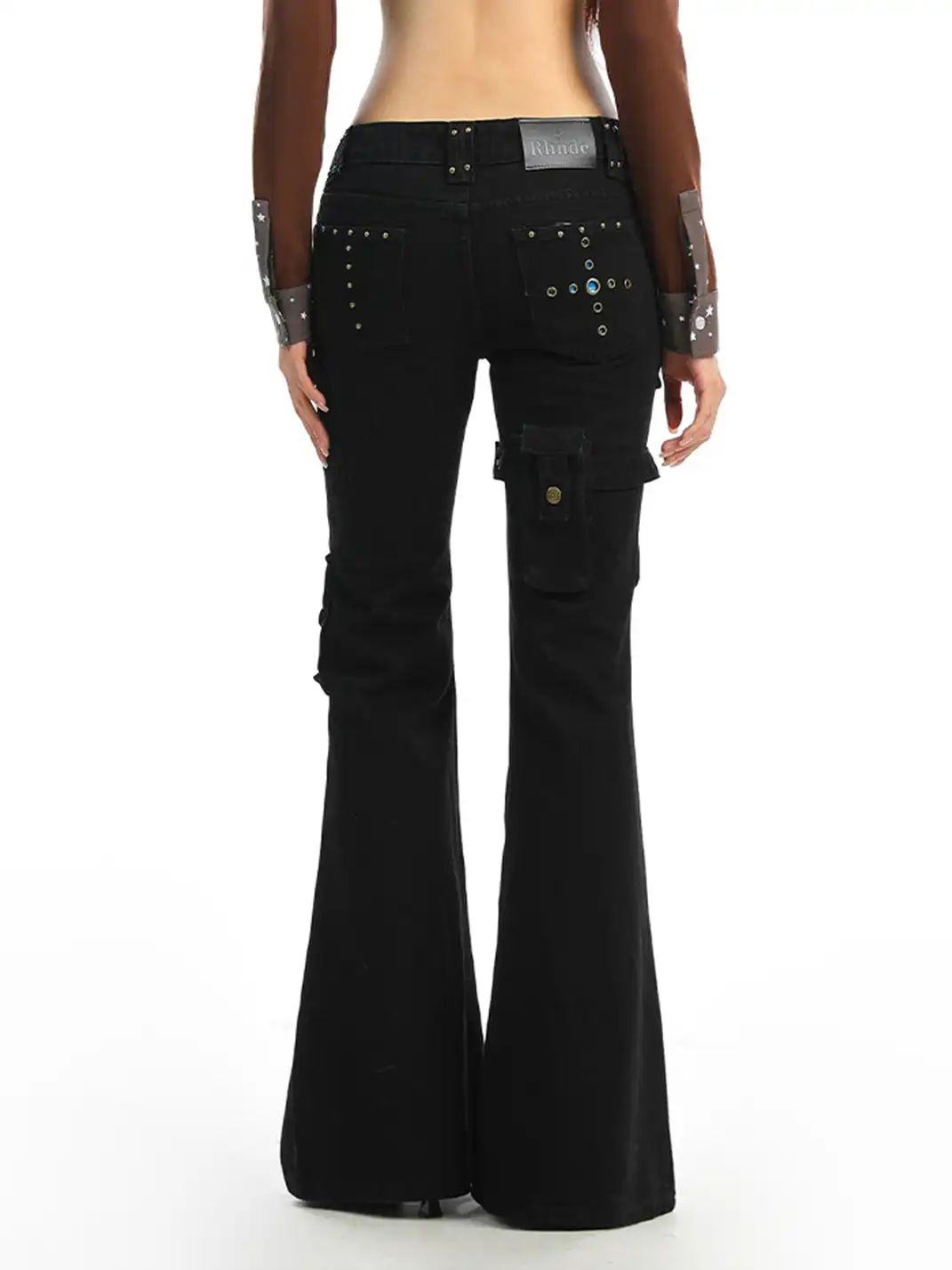 BIGGOLD | High-Waisted Belted Pockets Cargo Pants