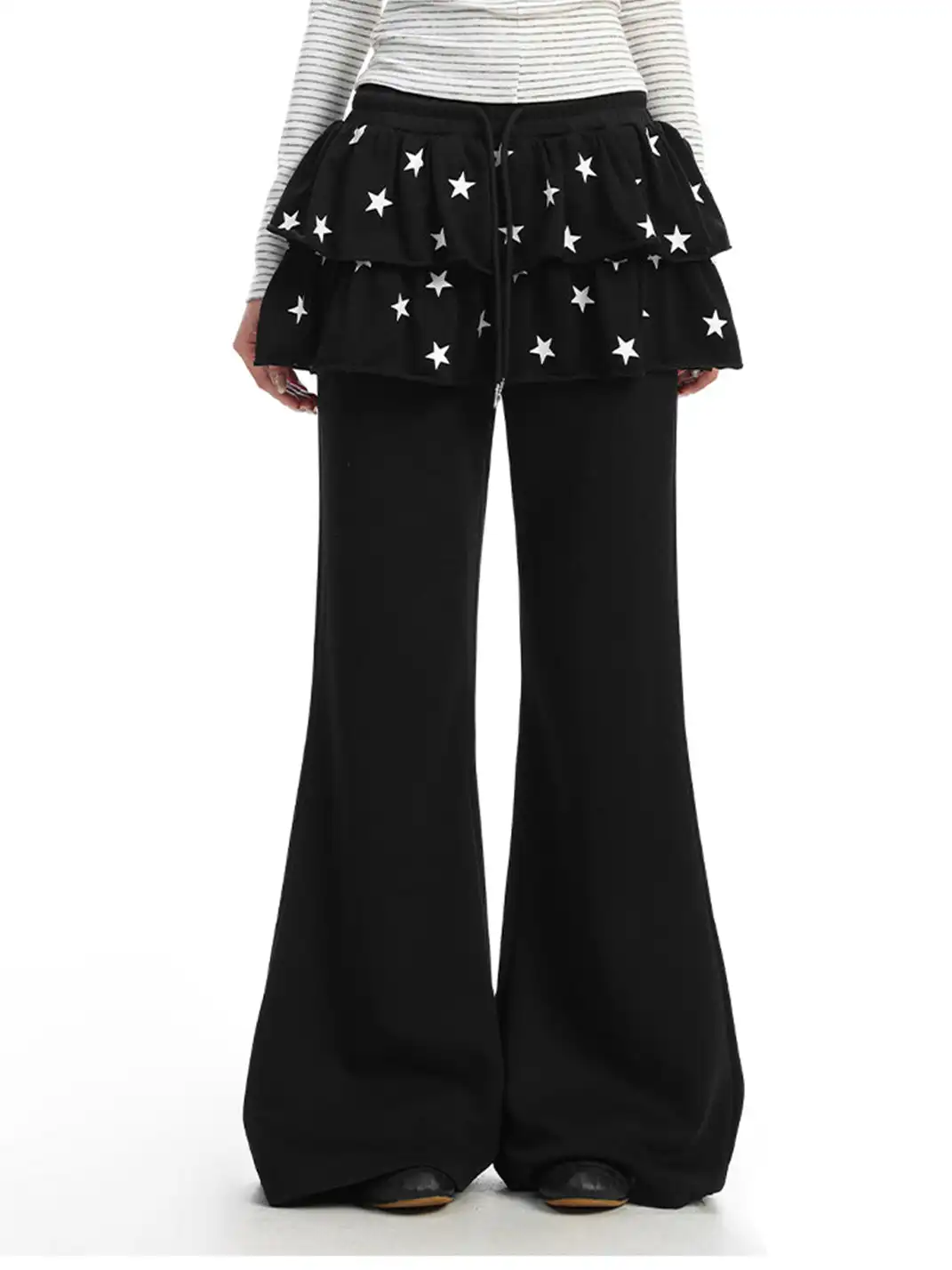 BIGGOLD | Star-Patterned Ruffled Casual Pants