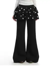 BIGGOLD | Star-Patterned Ruffled Casual Pants