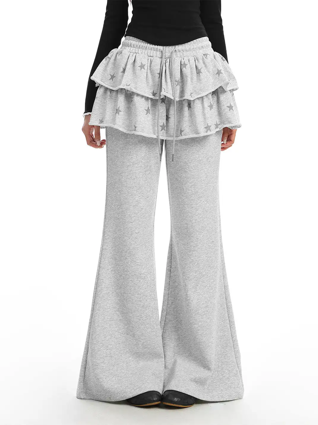 BIGGOLD | Star-Patterned Ruffled Casual Pants