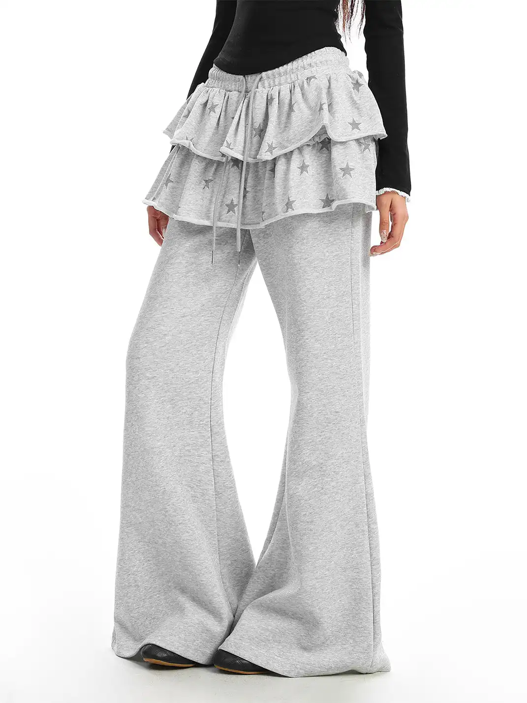 BIGGOLD | Star-Patterned Ruffled Casual Pants