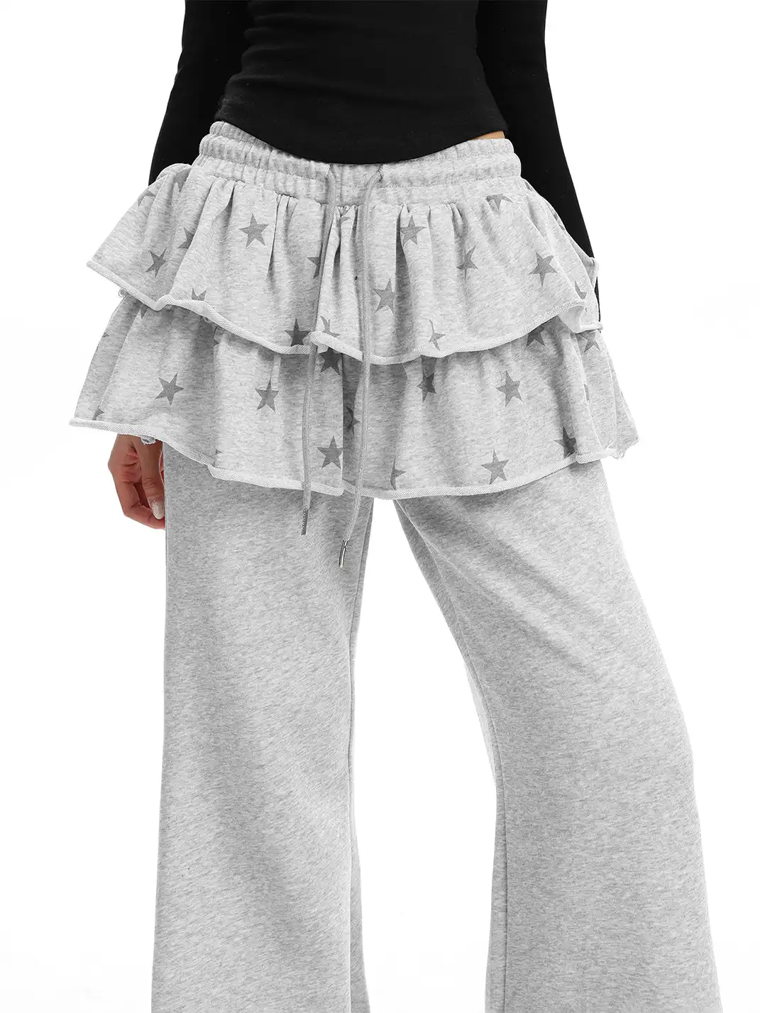 BIGGOLD | Star-Patterned Ruffled Casual Pants