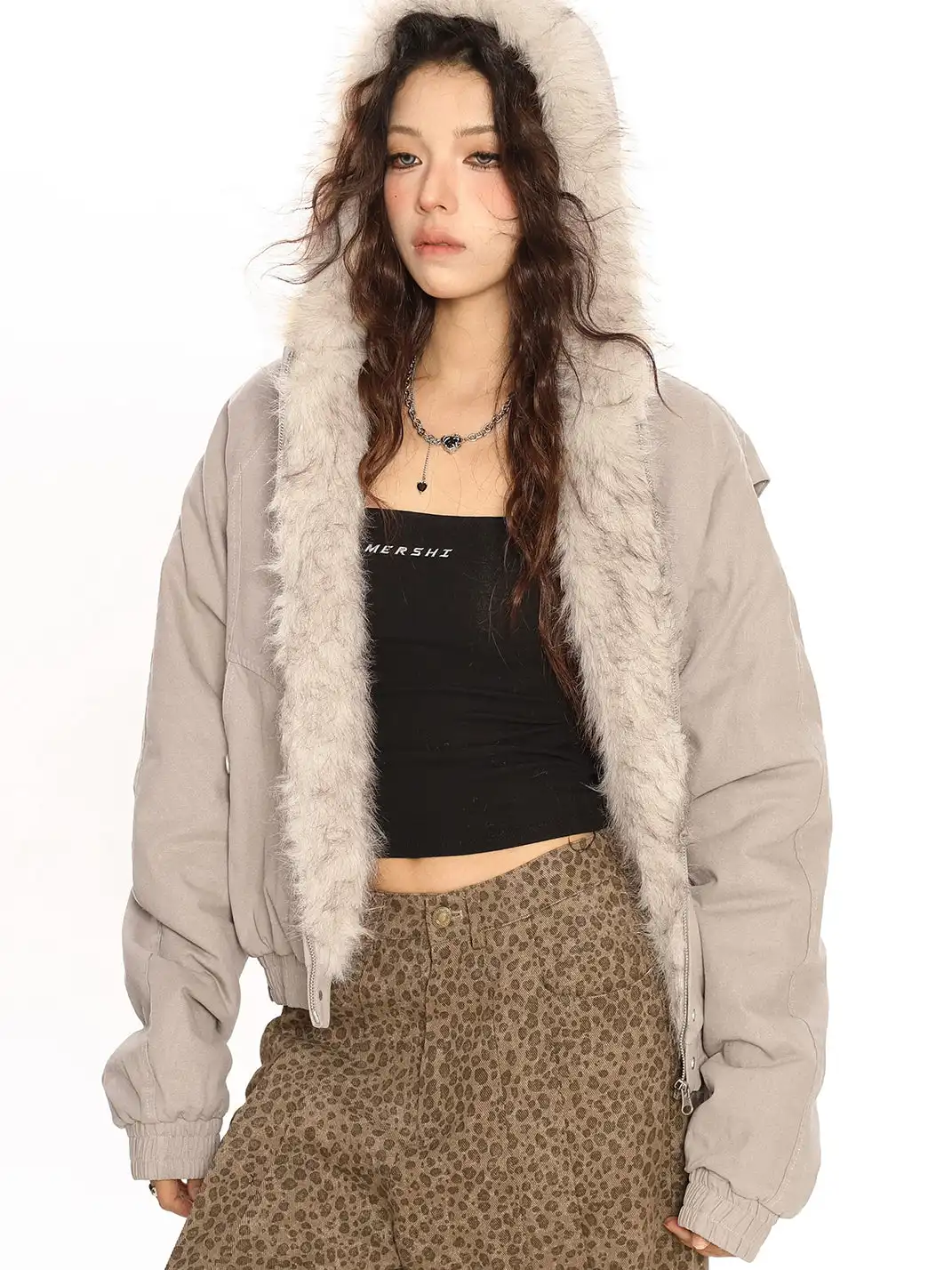 BIGGOLD | Retro Hooded Cotton Coat with Fur Collar