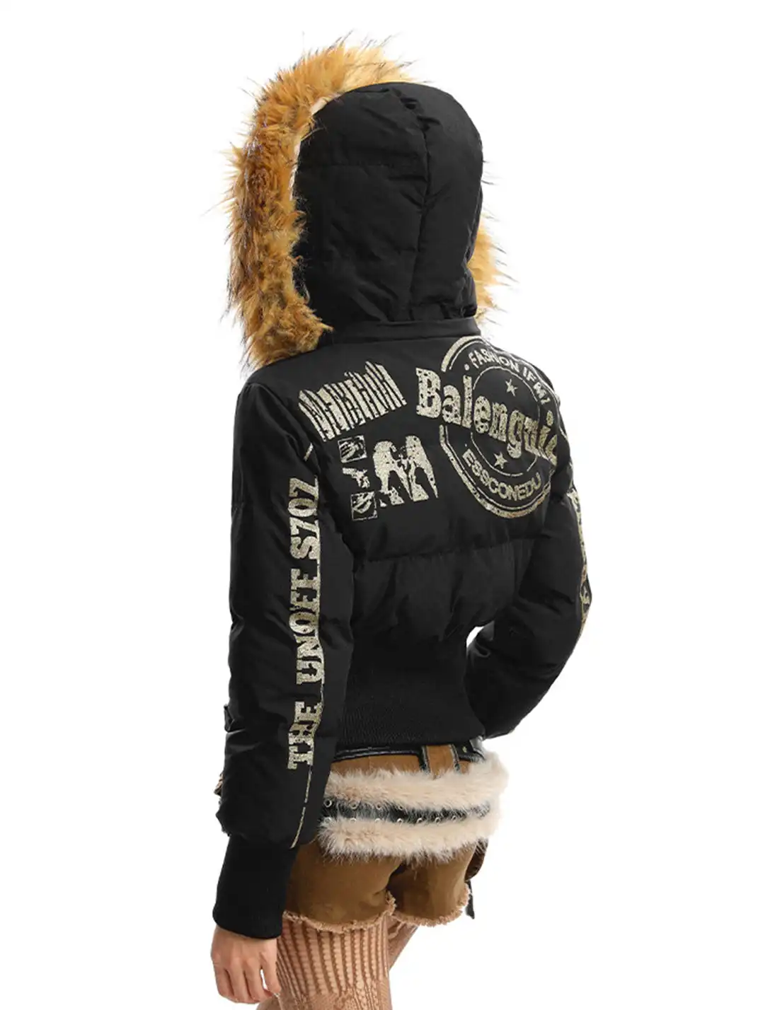 BIGGOLD | Detachable Fur-Collar Hooded Cotton-Padded Jacket