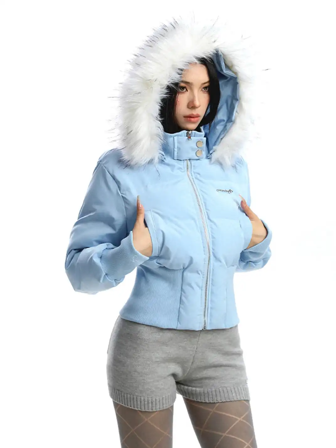 BIGGOLD | Detachable Fur-Collar Hooded Cotton-Padded Jacket