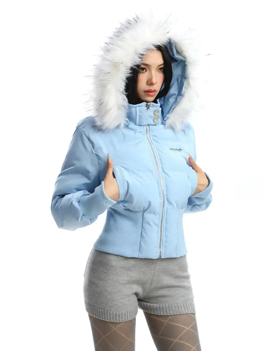 BIGGOLD | Detachable Fur-Collar Hooded Cotton-Padded Jacket - 3
