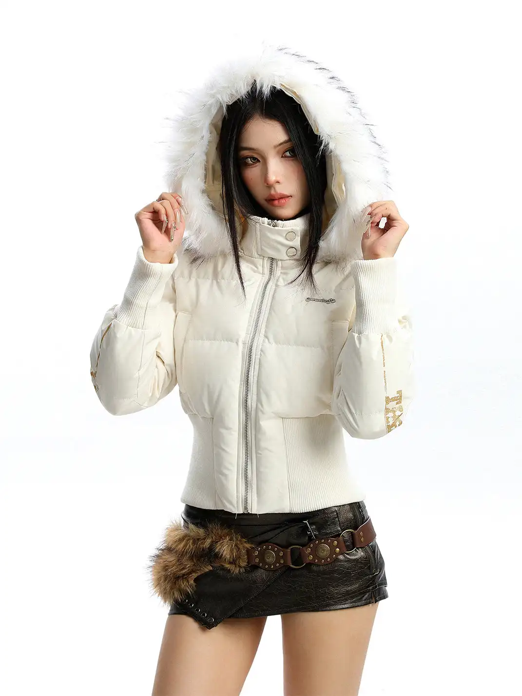 BIGGOLD | Detachable Fur-Collar Hooded Cotton-Padded Jacket