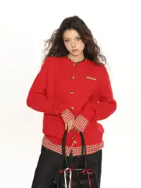 BIGGOLD | Faux Two-Piece Plaid Patchwork Sweater