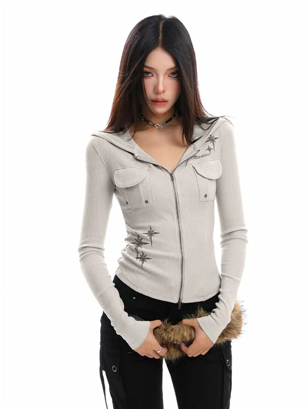 BIGGOLD | Striped Hooded Long-Sleeved T-Shirt