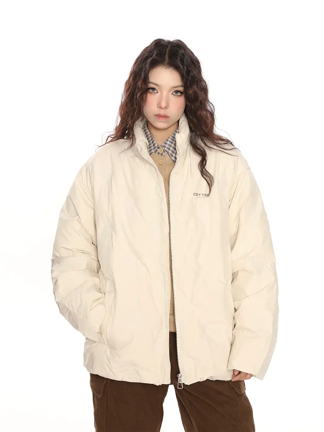 BIGGOLD | Embossed Stand-Up Collar Down Jacket