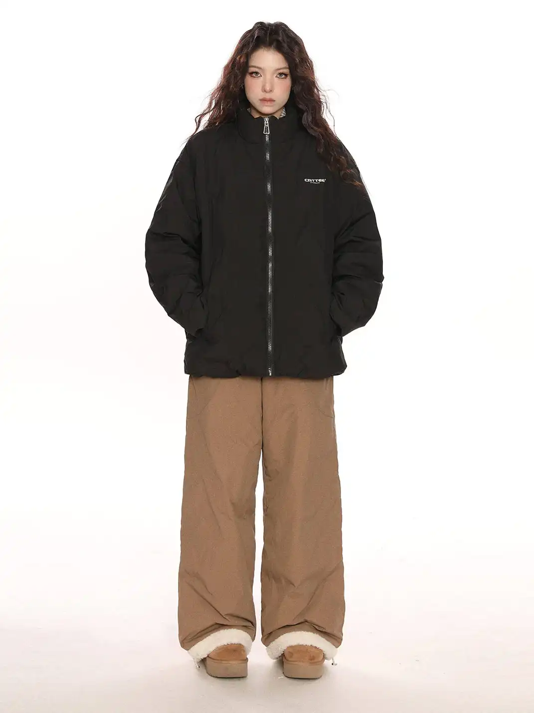 BIGGOLD | Embossed Stand-Up Collar Down Jacket
