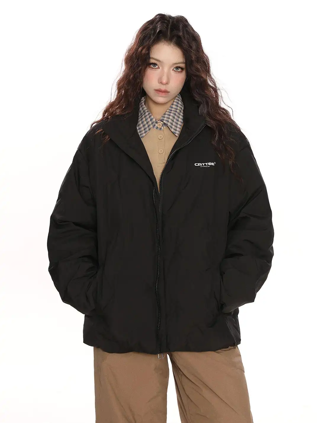 BIGGOLD | Embossed Stand-Up Collar Down Jacket