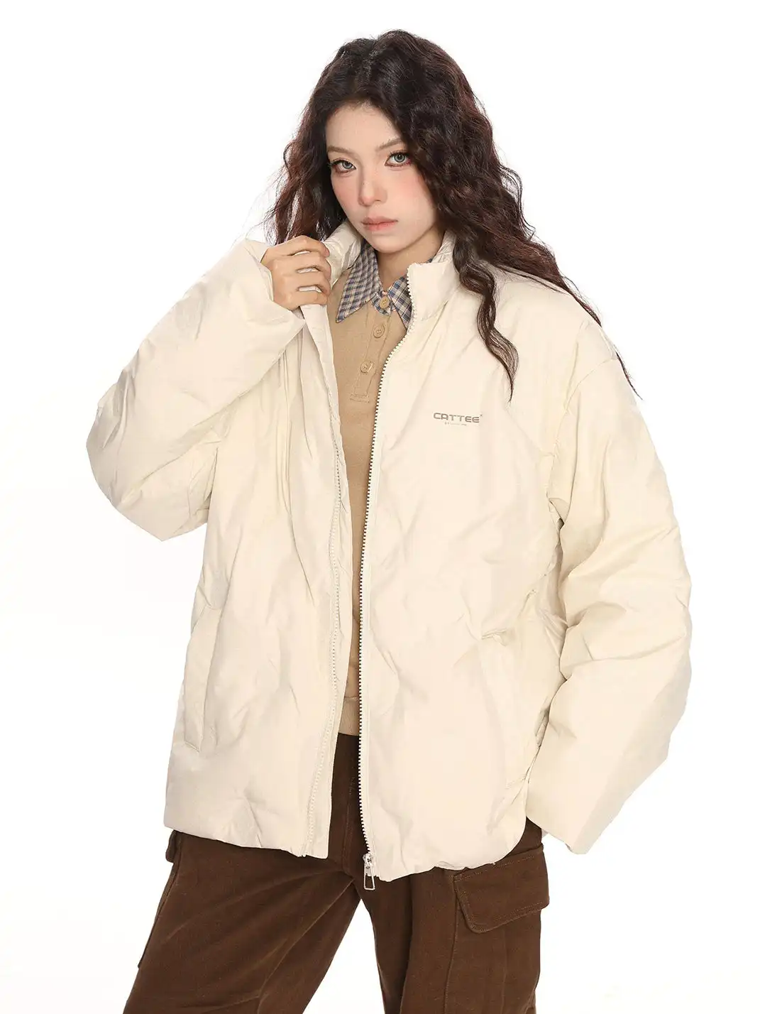 BIGGOLD | Embossed Stand-Up Collar Down Jacket