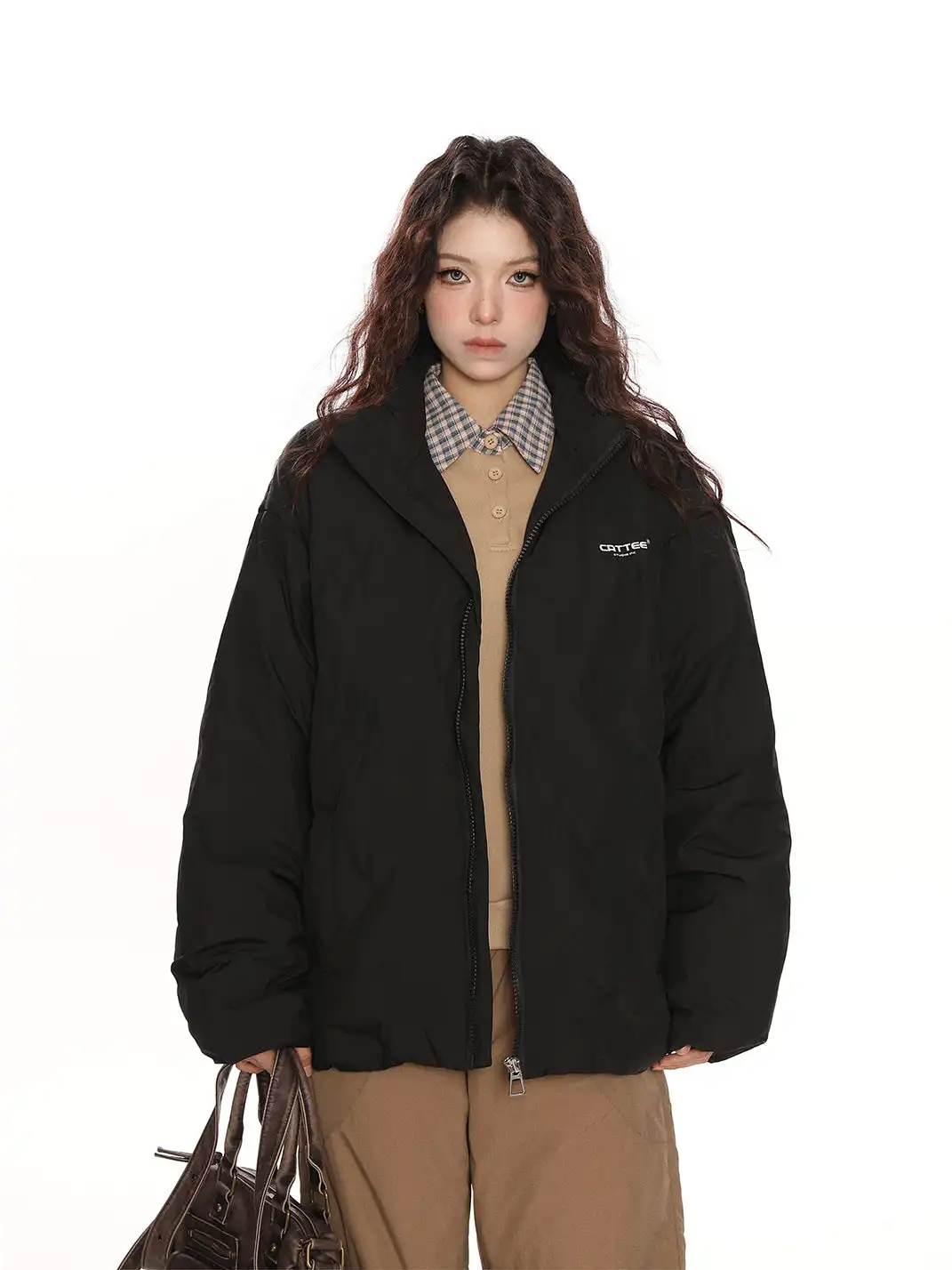 BIGGOLD | Embossed Stand-Up Collar Down Jacket