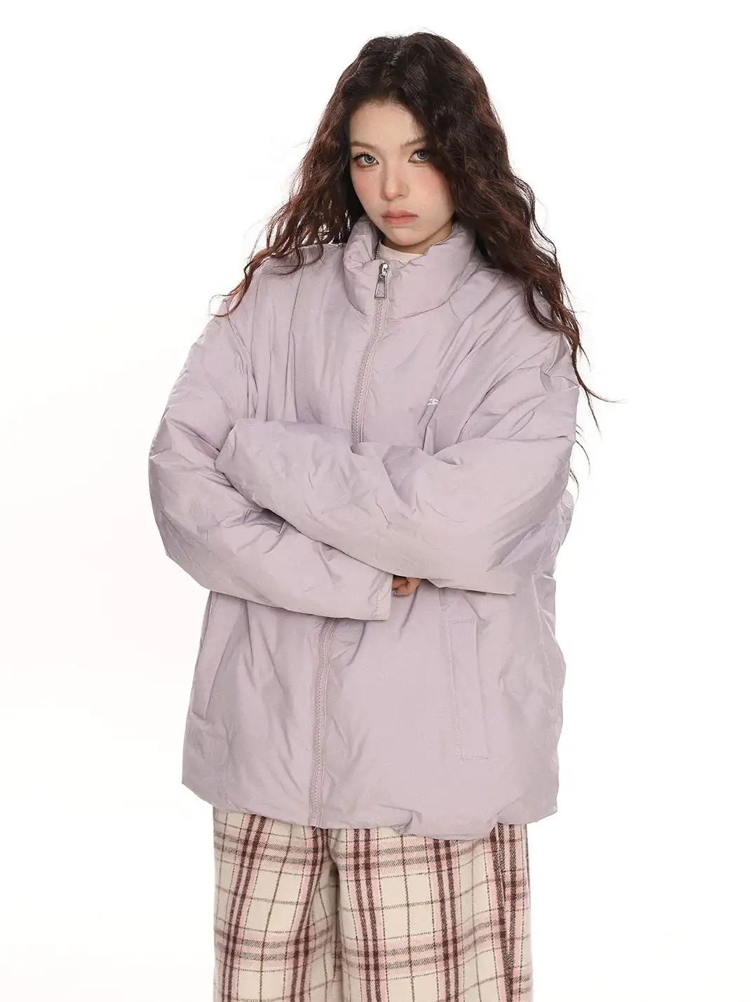 BIGGOLD | Embossed Stand-Up Collar Down Jacket
