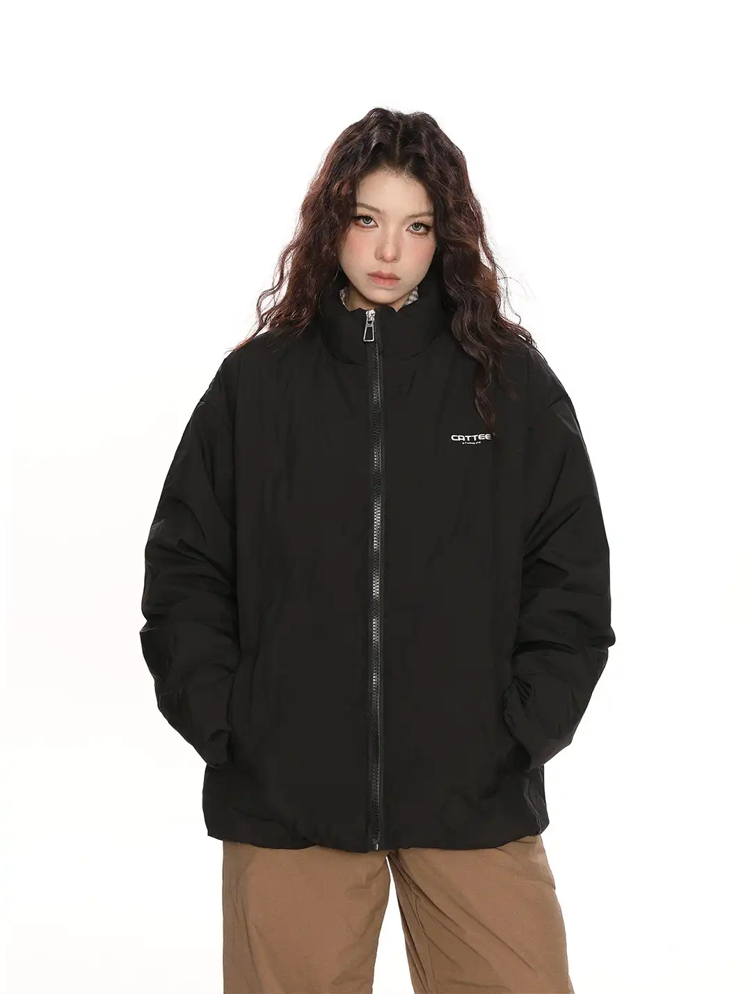 BIGGOLD | Embossed Stand-Up Collar Down Jacket