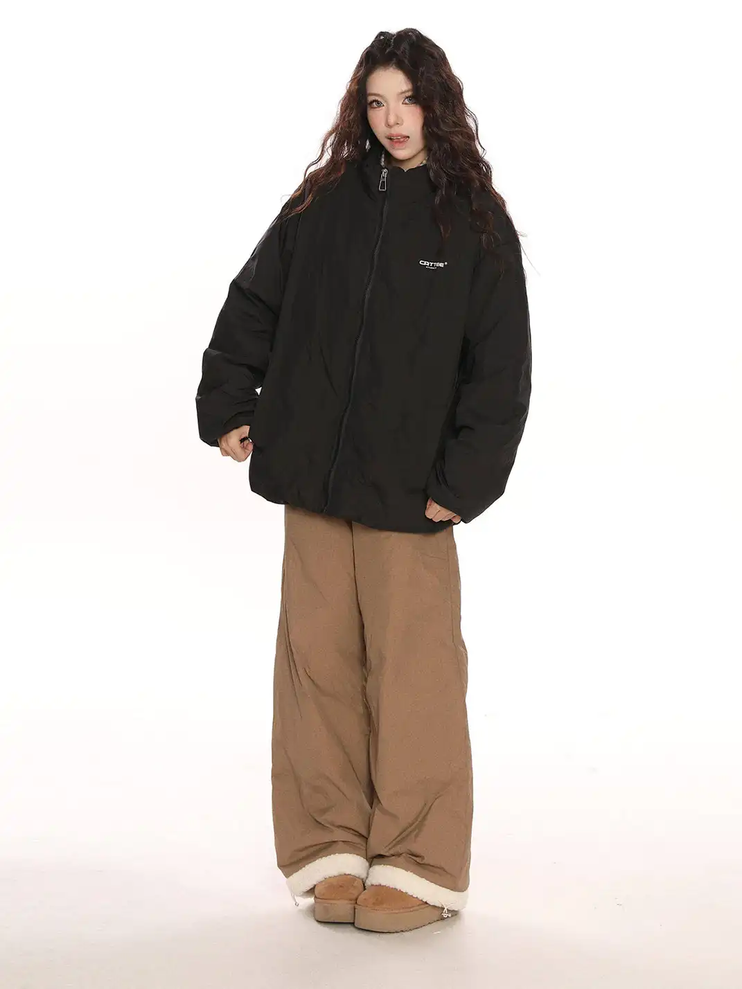 BIGGOLD | Embossed Stand-Up Collar Down Jacket