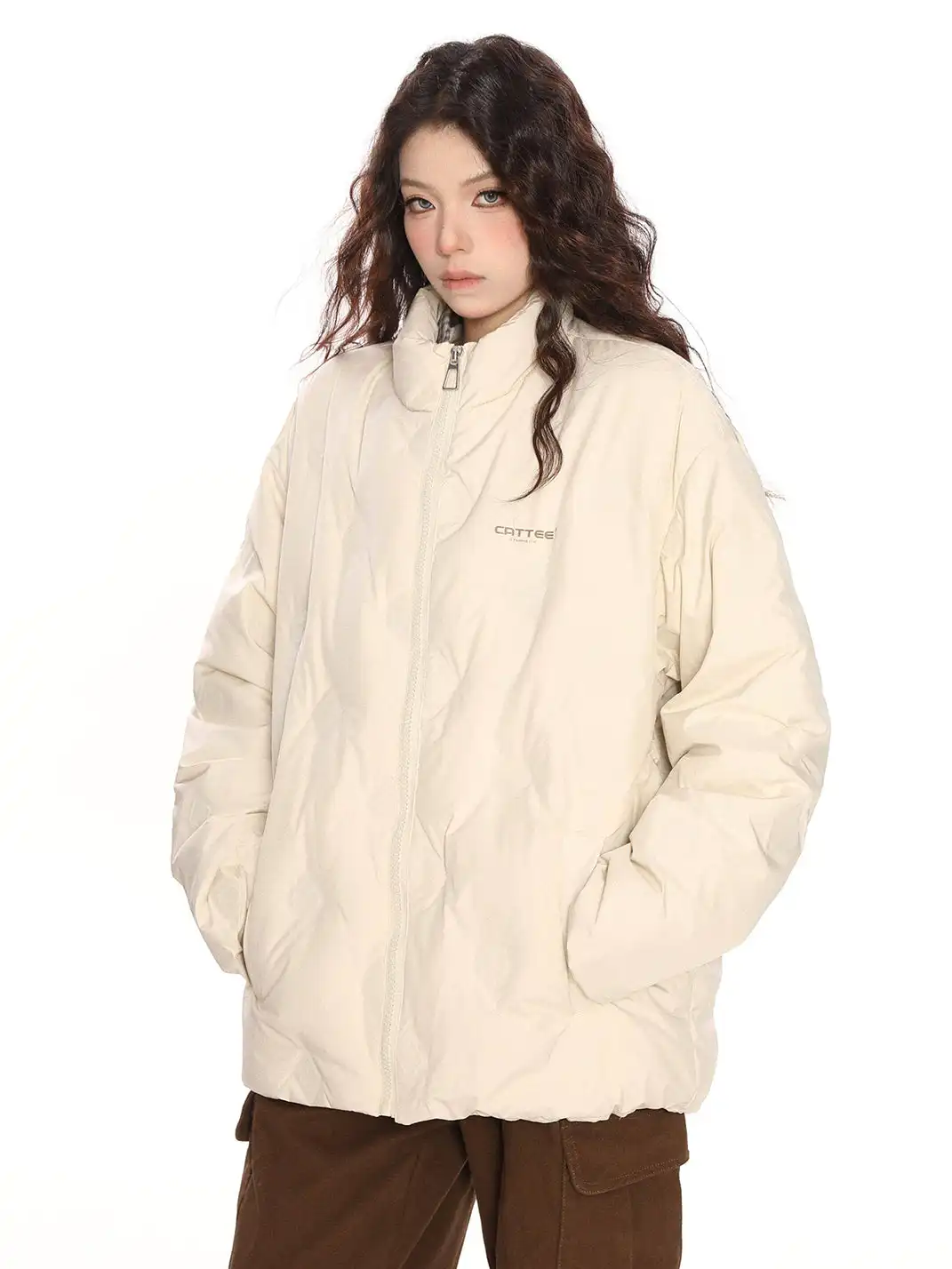 BIGGOLD | Embossed Stand-Up Collar Down Jacket