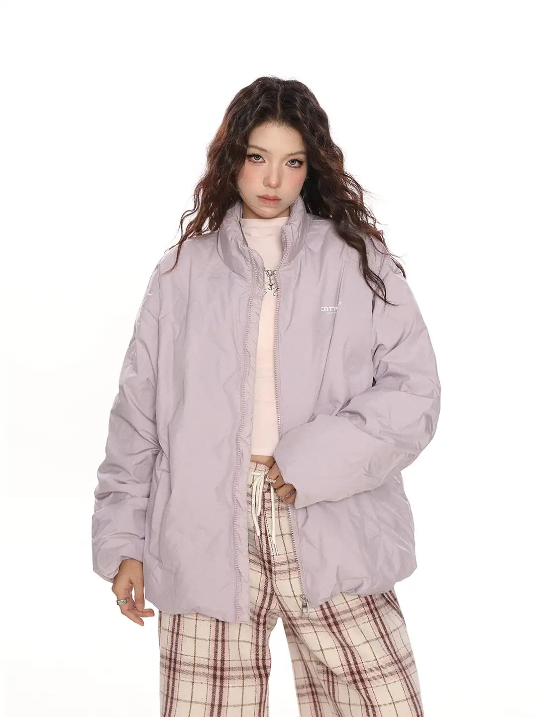 BIGGOLD | Embossed Stand-Up Collar Down Jacket